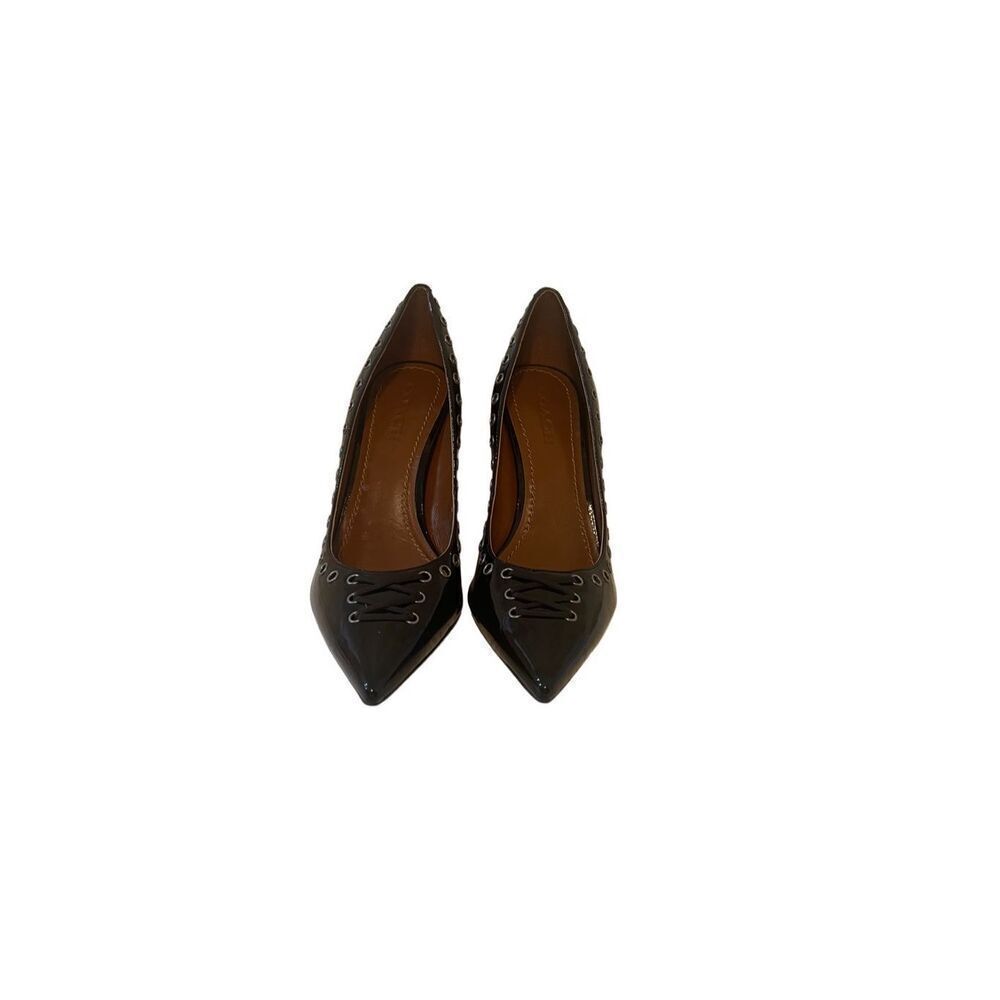 Coach Womens Black Patent Leather Pointed Toe Stiletto Heel Varick Pump Size 10